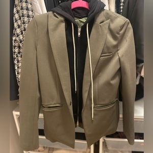 Central Park West detachable hooded blazer